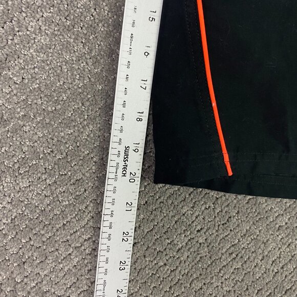 Vintage Nike Board Shorts Men's XXL Black Orange Swim Trunks Mesh Lining - Picture 10 of 11